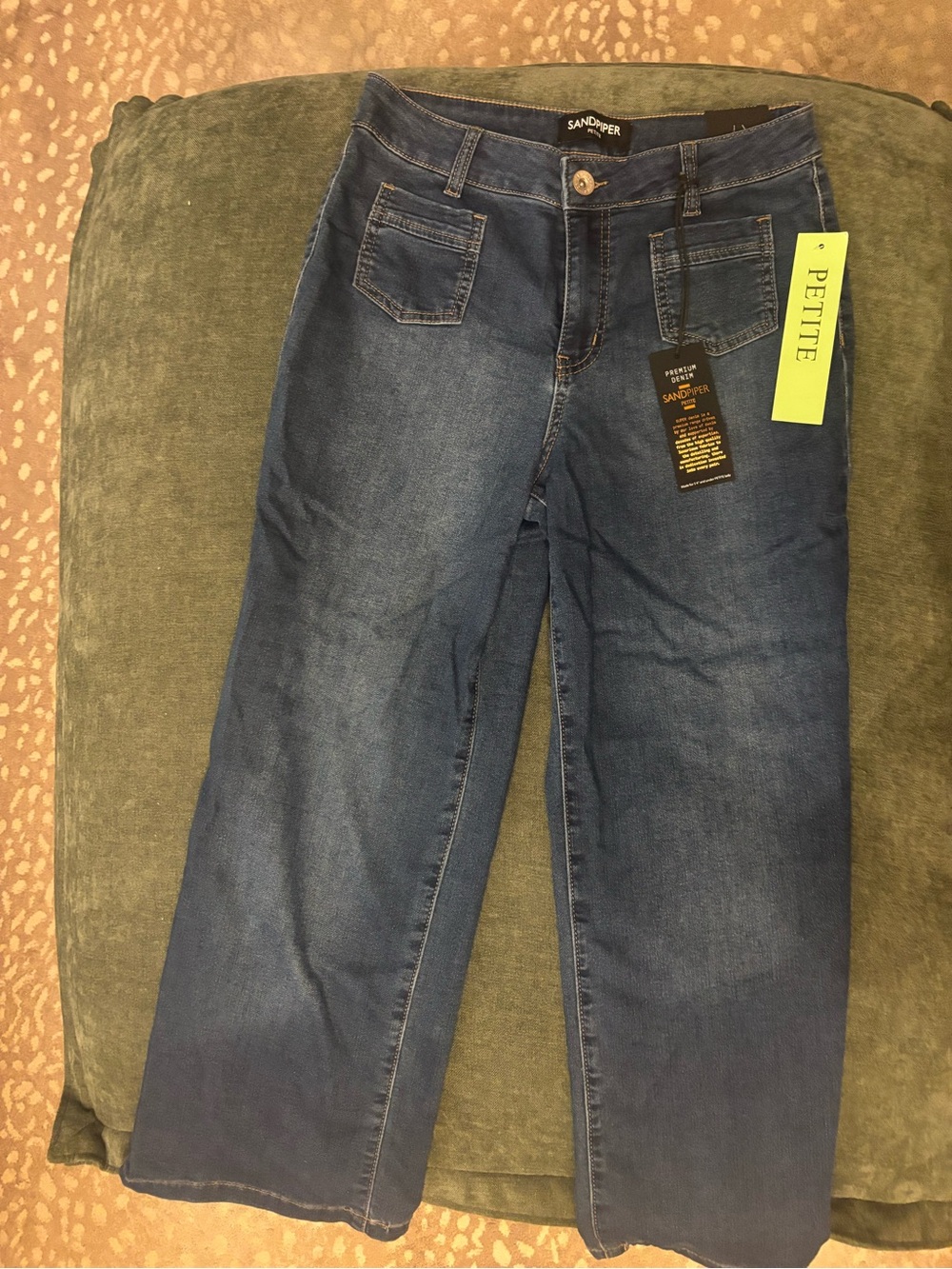 Sandpiper Petite Women's Dark Wash Wide Leg Jeans
